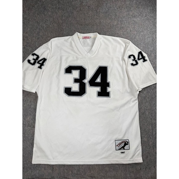Throwbacks Other - Authentic Football Jersey Mens 54 White Polyester 1987 Bo Jackson 34 Throwback
